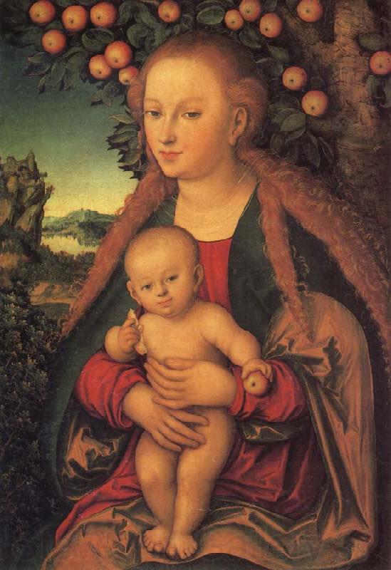 Lucas  Cranach The Virgin and Child under the Apple Tree Norge oil painting art